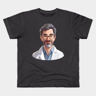 Cartoon Style Portrait - Man Doctor/Scientist/Chemist/Lab Worker Kids T-Shirt